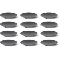 Novaliv Kerzenteller 12er-Set Metall Schwarz