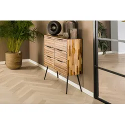 KAWOLA Kommode COSTA Teakholz natur 6 Schubladen