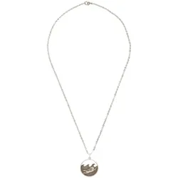 Gemshine Halskette mit Anhänger 'Maritim Nautics Schwimmerin, Taucherin Medaillon im Beach Stil' silver coloured Grau Damen 