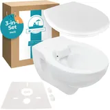 Calmwaters Hänge WC Premium Spülrandlos Set WC-Sitz Schallschutz 08AB3131