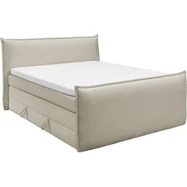 Set One by Musterring Boxspringbett "Florida", gelb (vanille), L:228cm, SET ONE BY MUSTERRING, Komplettbetten, Boxspringbett, in modernem Cord-Bezug, mit Bettkasten, in 3 Größen erhältlich