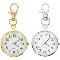 2 stücke Vintage taschenuhren mit großem zifferblatt Uhren brosche Quarz hängen Uhr Geschenk Uhr für Arzt ältere mit Haken (Gold Silber)