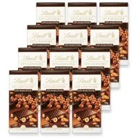 LINDT Schokolade LINDT Schokolade 12x Les Grandes 34% Haselnüsse Feinherb je 150g