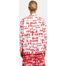 Milano Italy Langarmbluse mit All Over Print Weiß 44
