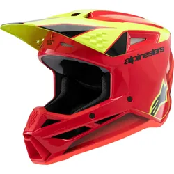 Alpinestars SM3 Fray Jugend Motocross Helm, rot-gelb, Größe S