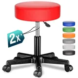 CASARIA Rollhocker 2er Set Rot