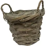 (2,49€/Stück) 8x Pflanzkorb, rund, mit Griffen, Ø 15,5 cm x H. 12,5 cm , Rattan