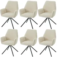 Mendler 6er-Set Esszimmerstuhl HWC-G67, Küchenstuhl Stuhl mit Armlehne, drehbar