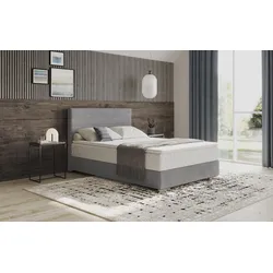 Boxbett INOSIGN "Stratus 2", grau (velvet 17 elephant), B:147cm L:211cm, 100% Polyester, Komplettbetten, Boxspringbett, inkl. Bettkasten und Matratze