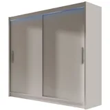 MIRJAN24 Kleiderschrank London I 180 (mit Schiebetüren) Schlafzimmerschrank, Schiebetürenschrank beige