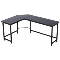 Vinsetto Computertisch Schreibtisch Eckschreibtisch höhenverstellbar Metall Schwarz