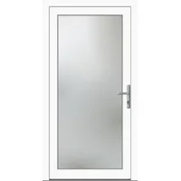 Kunststoff Nebeneingangstür nach Maß "EMILY-M" 70 mm Vollglas Weiß RAL 9016 beidseitig innen öffnend DIN rechts