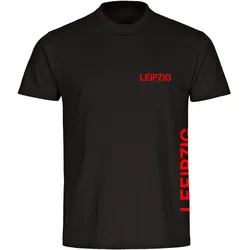 multifanshop Kinder T-Shirt - Leipzig - Brust & Seite - Druck rot - Kind