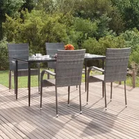 vidaXL Garten-Essgruppe 5-tlg. Grau
