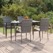 vidaXL Garten-Essgruppe 5-tlg. Grau