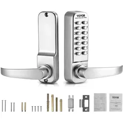 VEVOR Mechanische Schlüsselloses Türschloss 14 Tasten Silber mit Griff