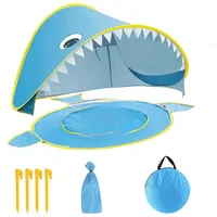 DOPWii Strandmuschel Faltbares Kinder-Pop-Up-Zelt, Strandzelt mit Mini-Pool, UV-geschütztes Strandzelt, 120*80*70cm blau