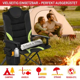 onbest Campingstuhl Gepolstert Grün