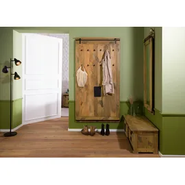 MASSIVMOEBEL24.DE Wandgarderobe Mango 100x8x190 natur lackiert RAILWAY #1008