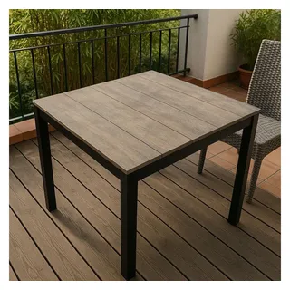 Westfield ALU WOOD Alu-Gartentisch Holzoptik Gartenmöbel 90x90cm
