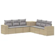 vidaXL Sofa Set 7-tlg. Beige/Grau Loungesofa
