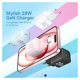 Vention 20W GaN Ladegerät Wandladegerät USB-C Schwarz