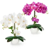 Kunstorchidee PASCH® Orchidee künstlich wie echt (40cm) in Hochglanz-Keramiktopf Orchidee, PASCH