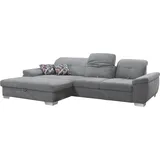 Alina Ecksofa "Tessa", grau (mittelgrau xbo 19), B:300cm H:91cm T:199cm, Struktur weich (100% Polyester), Sofas, Ecksofa, inkl. Sitztiefenverstellung, wahlweise mit Bettfunktion und Bettkasten