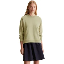 Sweatshirt MARC O'POLO DENIM, Damen, Gr. S, grün (elm grün), Sweatware, Obermaterial: 100% Baumwolle, casual, relaxed fit hüftlang, Rundhals, Langarm Rippbündchen, Sweatshirts, Rückenteil dezent länger, kleine Seitenschlitze, relaxed fit