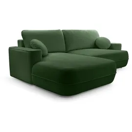ax living Ecksofa mit Schlaffunktion Grün Peoni 267 cm breit elegant L