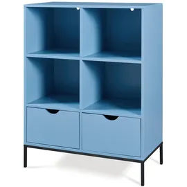 [en.casa] Bücherregal 105 x 80 x 40 cm Blau