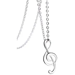 Silberkette "Music", Damen, Gr. one size, Silber 925 (Sterlingsilber), silber (silbern), COLLEZIONE ALESSANDRO, Basic, Halsketten, mit Notenschlüssel 925 Sterling Silber