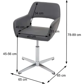 Mendler Esszimmerstuhl HWC-A50 IV Kunstleder creme schwarz