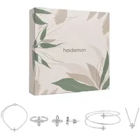 Heideman Schmuck-Adventskalender Summerbox Florenz silberfarben, Schmuckset mehrteilig Schmuck für Frauen - 5 Schmuckstücke silberfarben