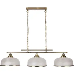 SEARCHLIGHT Hängeleuchte "Hängeleuchte Bistro II, 3-flammig", antikmessing und transparent, H: 27,00cm, Lampen, Klassisches Ambiente