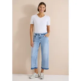 Cecil 7/8 Wide Leg Jeans, im Loose Fit Light Blue random bleached), 30, - 30W / 26L