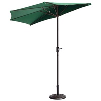 2.7M/3.0M halber Outdoor-Sonnenschirm mit Kurbel, halbrunder Regenschirm, UV-Schutz, Garten-, Außen- und Terrassen-Sonnenschirm, nicht neigbarer Sonnenschirm, für Außenbereich, Garten, Terrasse, Stran