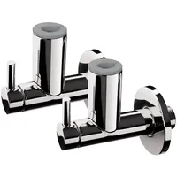 Milamondo Design Eckventil mit Schubrosette | EXKLUSIV | 1/2 Zoll | Messing verchromt 2er-Set