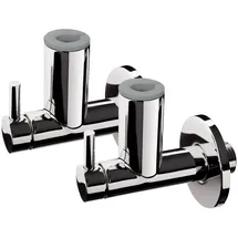 Milamondo Design Eckventil mit Schubrosette | EXKLUSIV | 1/2 Zoll | Messing verchromt 2er-Set