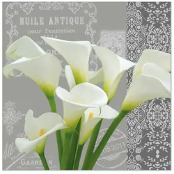 Papstar Servietten Calla grau weiss Design Edition 3lagig 20 Stück