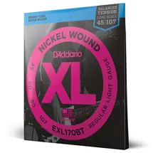 D'Addario E Bass Gitarrensaiten | Saiten E Bass | Bassgitarre Saiten | Saiten E-Bass | DER BELIEBTESTEN SAITENMARKE WELTWEIT | EXL170BT | vernickelter Stahl | Light (45-100) | Balanced Tension