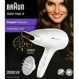 Braun Haartrockner Satin Hair 3 HD 385 Weiß/Grau 2000W