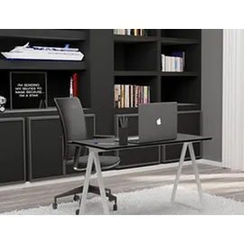 Paperflow Schreibtisch LV9 Walnuss / Grau