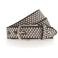B.belt Nietengürtel Leder 90 cm grau