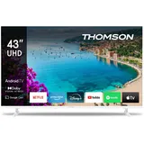 Thomson 43 Zoll (109 cm) UHD Weiß Fernseher Smart Android TV (WLAN, HDR, Triple Tuner DVB-C/S2/T2, Sprachsteuerung – 43UA5S13W-2023...