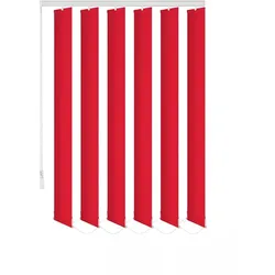 KS Handel 24 Lamellenvorhang Schiebevorhang fertiges Komplettsystem (rot, 120x250 cm)