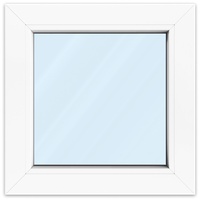 Fenster 50x50 cm, Kunststoff Profil aluplast IDEAL® 4000, Weiß, 500x500 mm, einteilig festverglast, 2-fach Verglasung, individuell konfigurieren