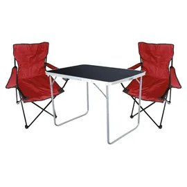 Mojawo Camping Set Campingtisch 50 cm 2 Campingstuhl Rot