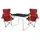 Mojawo Camping Set Campingtisch 50 cm 2 Campingstuhl Rot