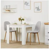 Homestyle4u Polsterstuhl Esszimmerstuhl Küche Leinen Grau Beige pflegeleicht modern grau